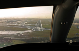 View through the Cockpit from the Pilot's Perspective